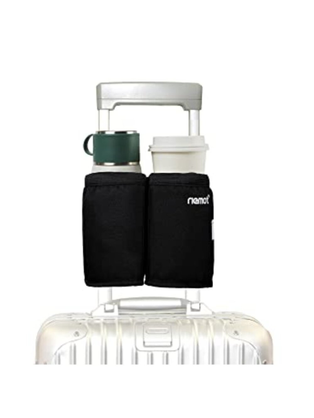 Luggage Cup Holder Travel Drink Carrier Fits Suitcase Handles Oxford Cloth